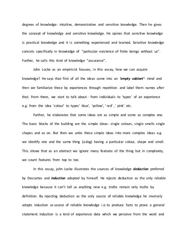 an essay concerning human understanding summary