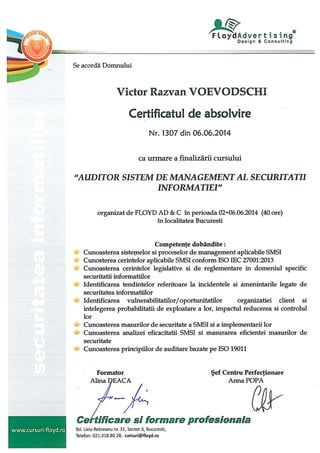 Certificat 27001