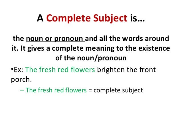BBA 2 Unit 1 Subject and Predicate