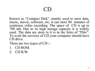 Bba i-introduction to computer-u-1-computer hardware system | PPT