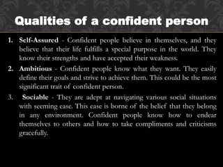 BBA II Unit 4 Sem II self-confidence | PPT