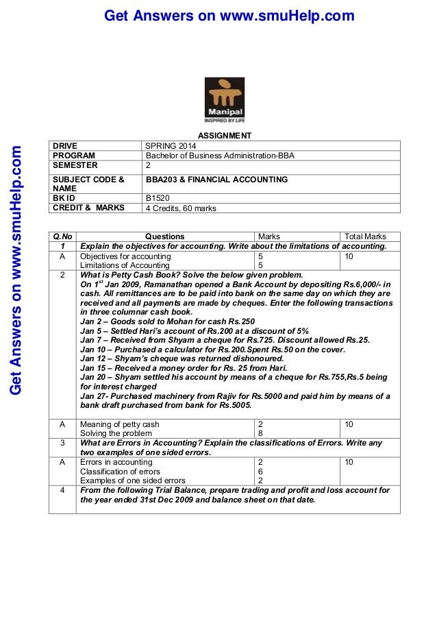 Financial accounting group assignment