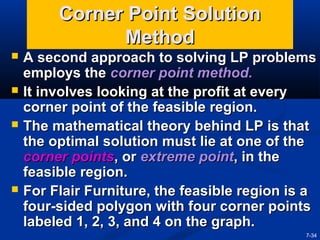 Linear Programming Corner Point Method Bba 3274 qm week 8 linear programming | PPT