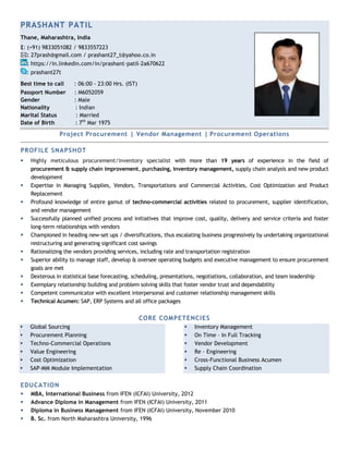 Prashant Patil - CV | PDF
