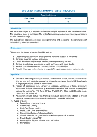 BBA (BFSI) syllabus FOR THE STUDENTS OF FSI THAT HELP THEM YTO GAIN ...