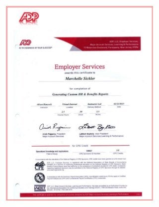ADP Courses & Certificates