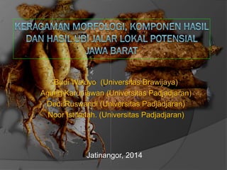 Jatinangor, 2014
Budi Waluyo (Universitas Brawijaya)
Agung Karuniawan (Universitas Padjadjaran)
Dedi Ruswandi (Universitas Padjadjaran)
Noor Istifadah. (Universitas Padjadjaran)
 