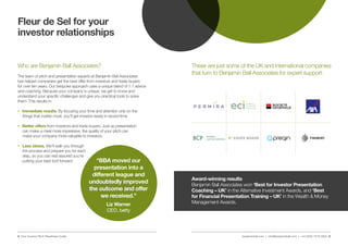 4 Your Investor Pitch Readiness Guide benjaminball.com | info@benjaminball.com | +44 (0)20 7018 0922 5
Who are Benjamin Ba...