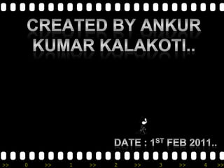 Created By Ankur Kumar Kalakoti.. 		     Date : 1st Feb 2011.. 