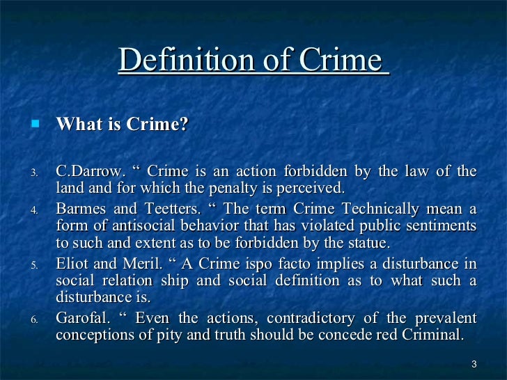 Definition And Description Of Crime