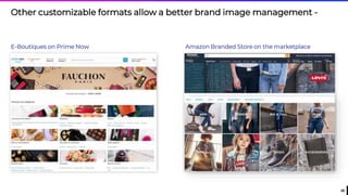 20
Other customizable formats allow a better brand image management -
E-Boutiques on Prime Now Amazon Branded Store on the marketplace
 