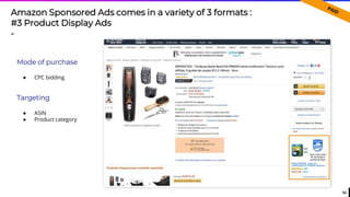 52
Amazon Sponsored Ads comes in a variety of 3 formats :
#3 Product Display Ads
-
Mode of purchase
● CPC bidding
Targeting
● ASIN
● Product category
 