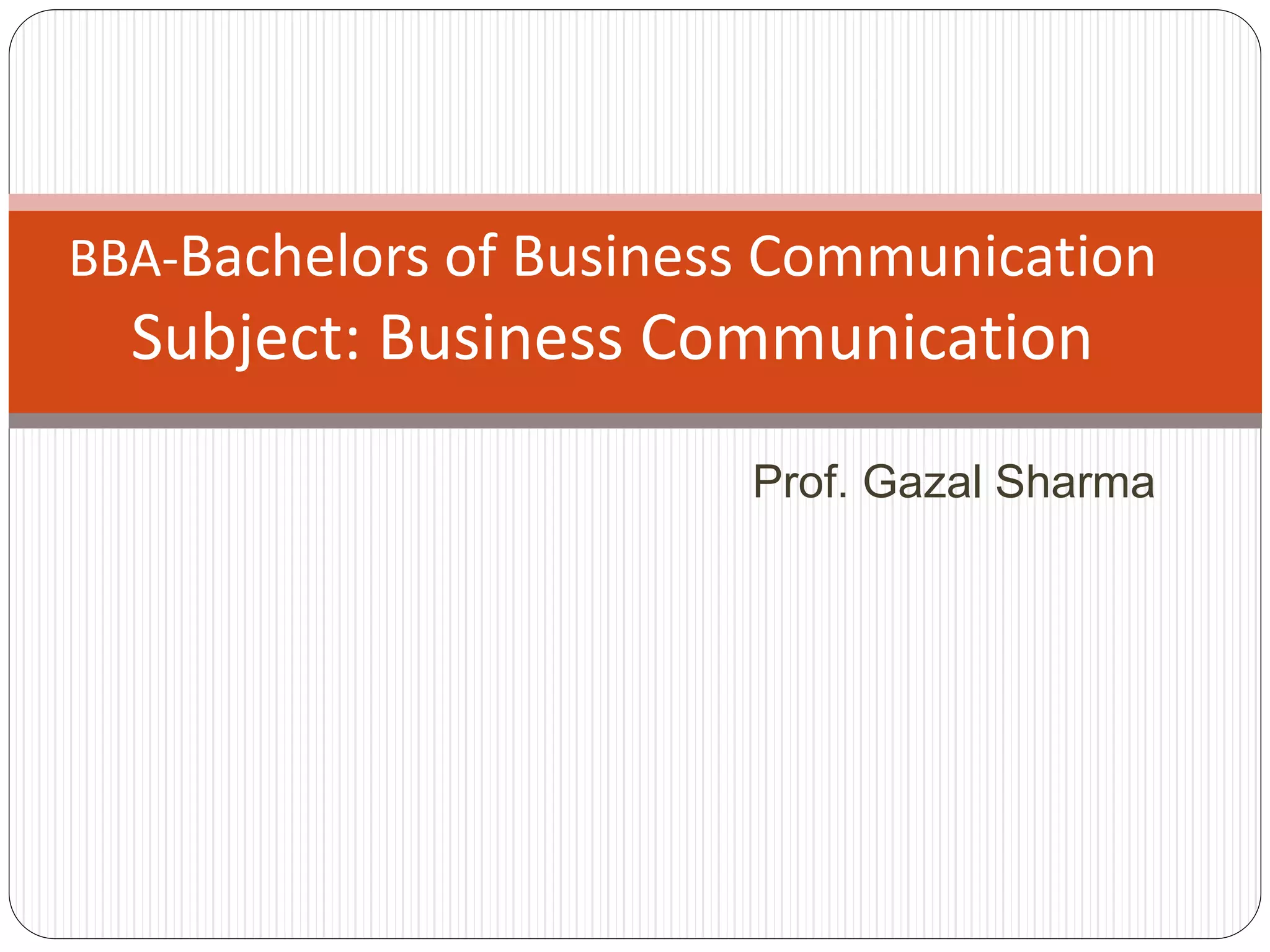 Bba module 1-business_communication | PPTX