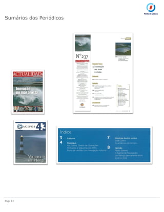 Page 14
Sumários dos Periódicos
 