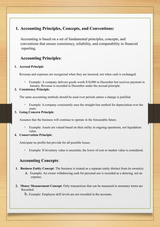 BBA REPORT on Accounting principles , basic accounting examples and ...