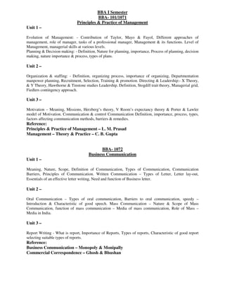 Subjects In Bba Syllabus for bba course in pdf form subject like principal of ...