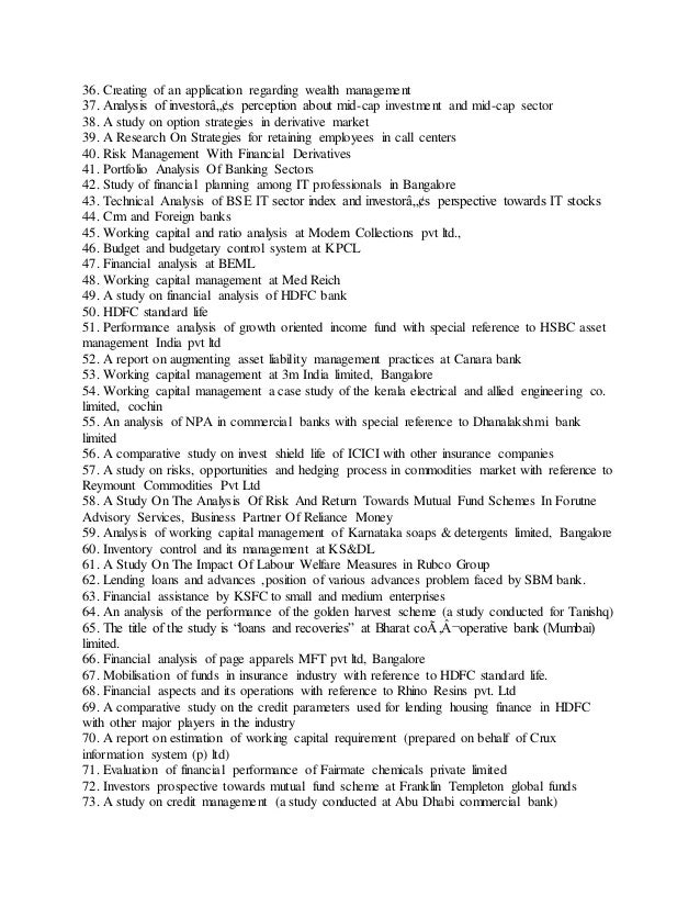 thesis topics on financial management