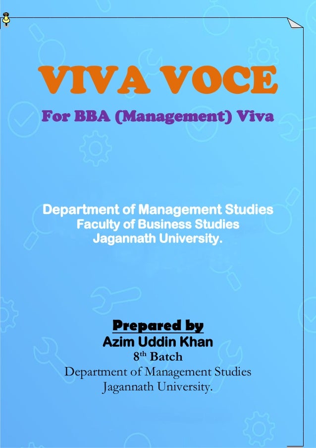 Viva Note For Bba Management Exam Major Courses Included