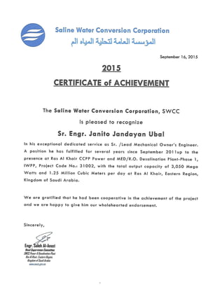 SWCC Achievement Cert
