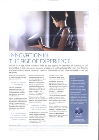 Innovation in the Age of Experience  3DEXPERIENCE low res