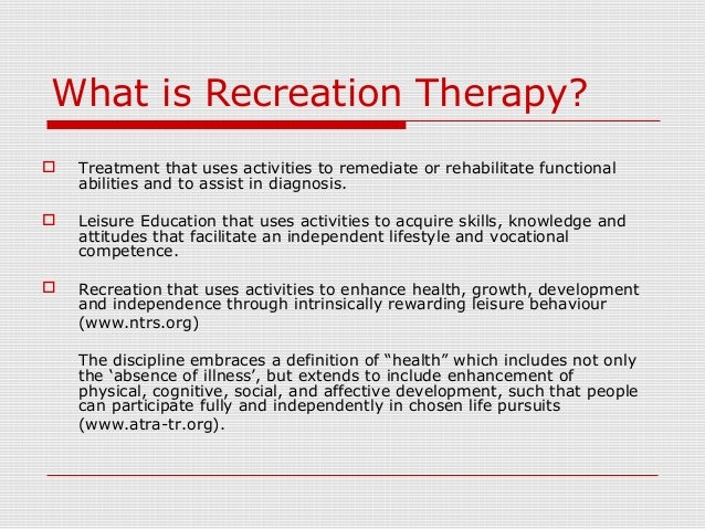 Philosophy and Therapeutic Recreation