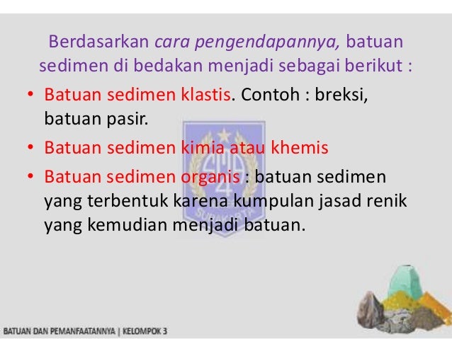 Macam Batuan Dan Pemanfaatannya