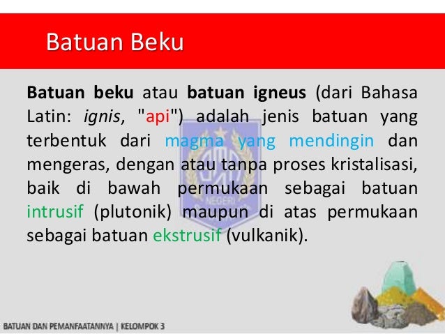 Macam Batuan dan Pemanfaatannya