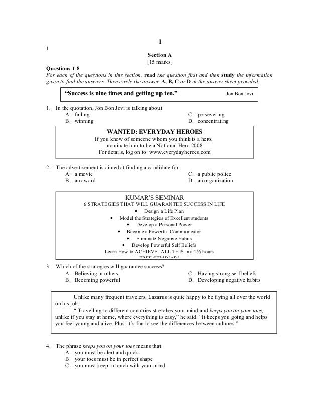 Bbbe Paper 2 Form 4 With Answer