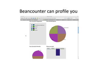 Beancounter can proﬁle you 
 