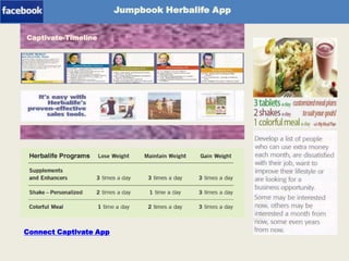 Jumpbook Herbalife App
Captivate-Timeline

Captivate-App

Connect Captivate App

 