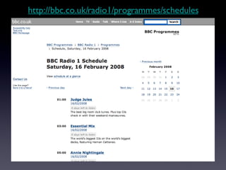 http://bbc.co.uk/radio1/programmes/schedules 