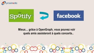 Mieux… grâce à OpenGraph, vous pouvez voir
                 quels amis assisteront à quels concerts..




30/11/2011                                                   15
 