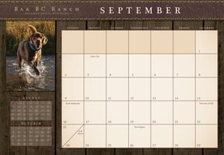 S E P T E M B E R
                                         S U N DAY           M O N DAY     T U E S DAY   W E D N E S DAY    T H U R S DAY        F R I DAY    S AT U R DAY




                                                                                                                                              1
                                                             Labor Day




                                     2                   3                 4              5                 6                7                8




          A U G U S T                9                  10                11             12                13               14               15
 S   M      T   W     T    F    S

                 1    2    3   4     Rosh Hashanah                                                                                            First Day of Fall
 5    6     7    8    9   10   11
12   13    14   15   16   17   18
19   20    21   22   23   24   25
26   27    28   29   30   31
                                    16                  17                18             19                20               21               22
          O C T O B E R
 S   M      T   W     T    F    S

      1     2    3    4    5   6    23                                                        Yom Kippur

 7    8     9   10   11   12   13                Full
                                                 Moon
14   15    16   17   18   19   20
21   22    23   24   25   26   27
28   29    30   31
                                         30             24                25             26                27               28               29
 