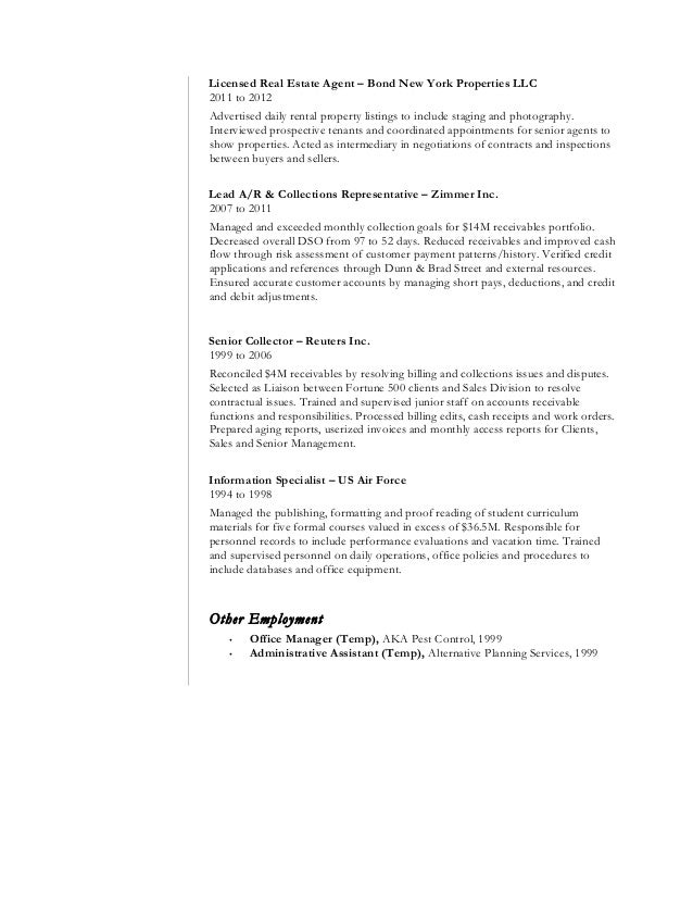 resume listings