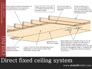Materials and construction 2
                                                                       June 2011 – Dis 2011
                                                      CEILING




                        Direct fixed ceiling system
www.shahrilkhairi.com
 