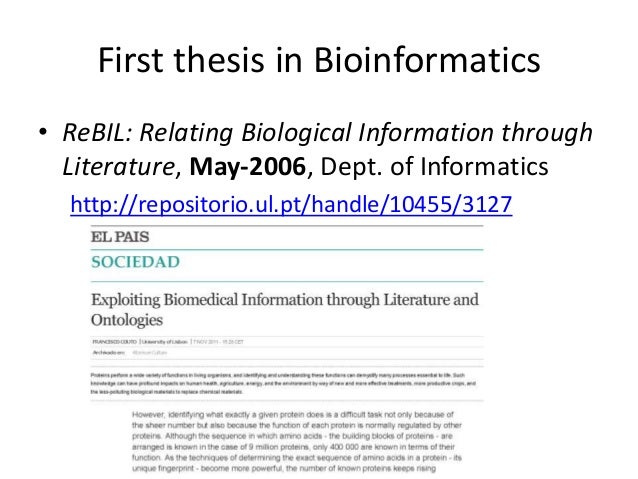 Thesis in bioinformatics
