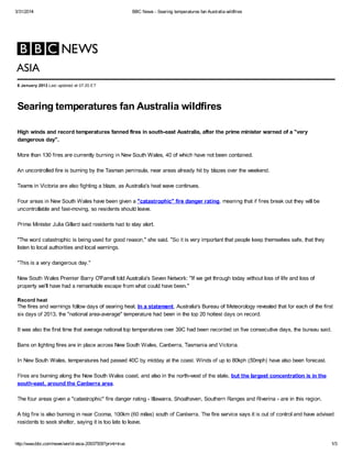 Bbc news   searing tempe...fan australia wildfires