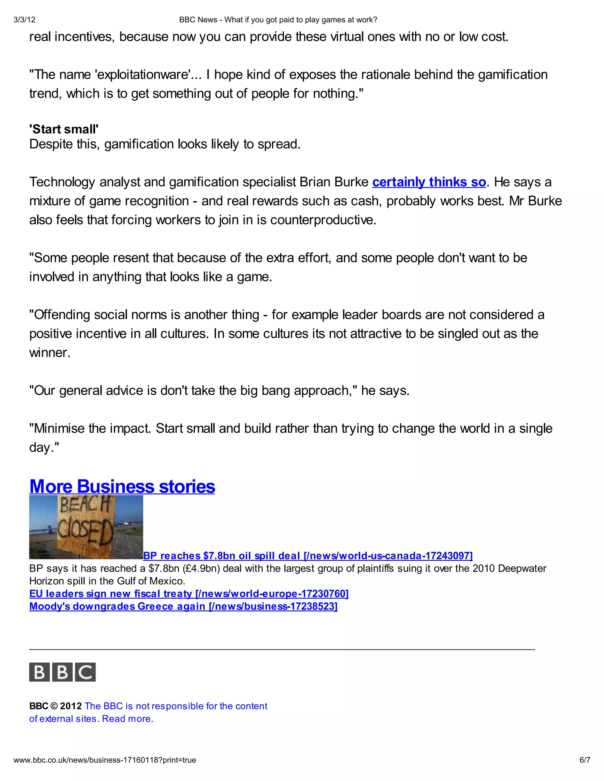 Counterproductive Incentives Bbc news what if you got paid to play games at work | PDF