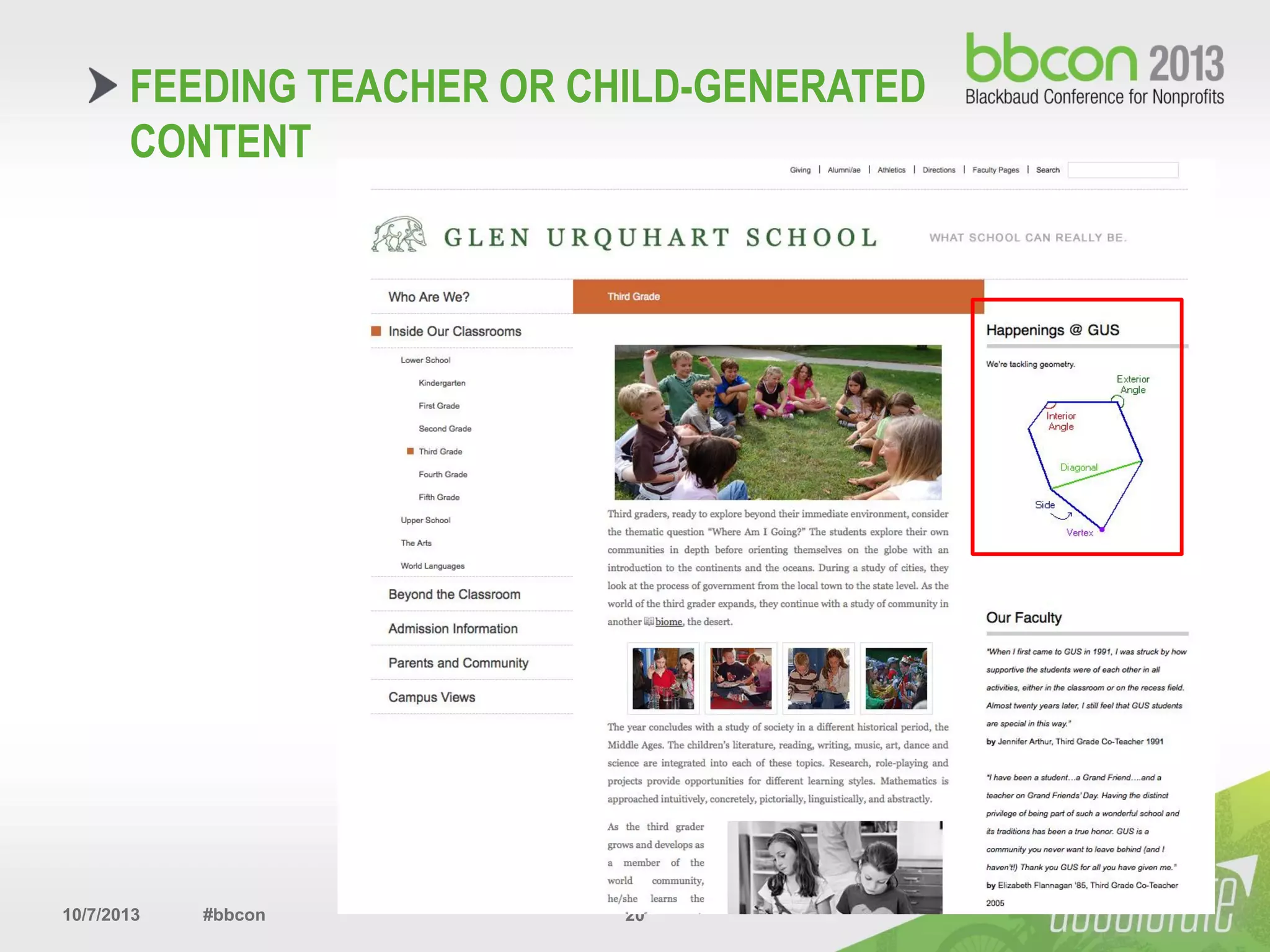 10/7/2013 #bbcon 20
FEEDING TEACHER OR CHILD-GENERATED
CONTENT
 