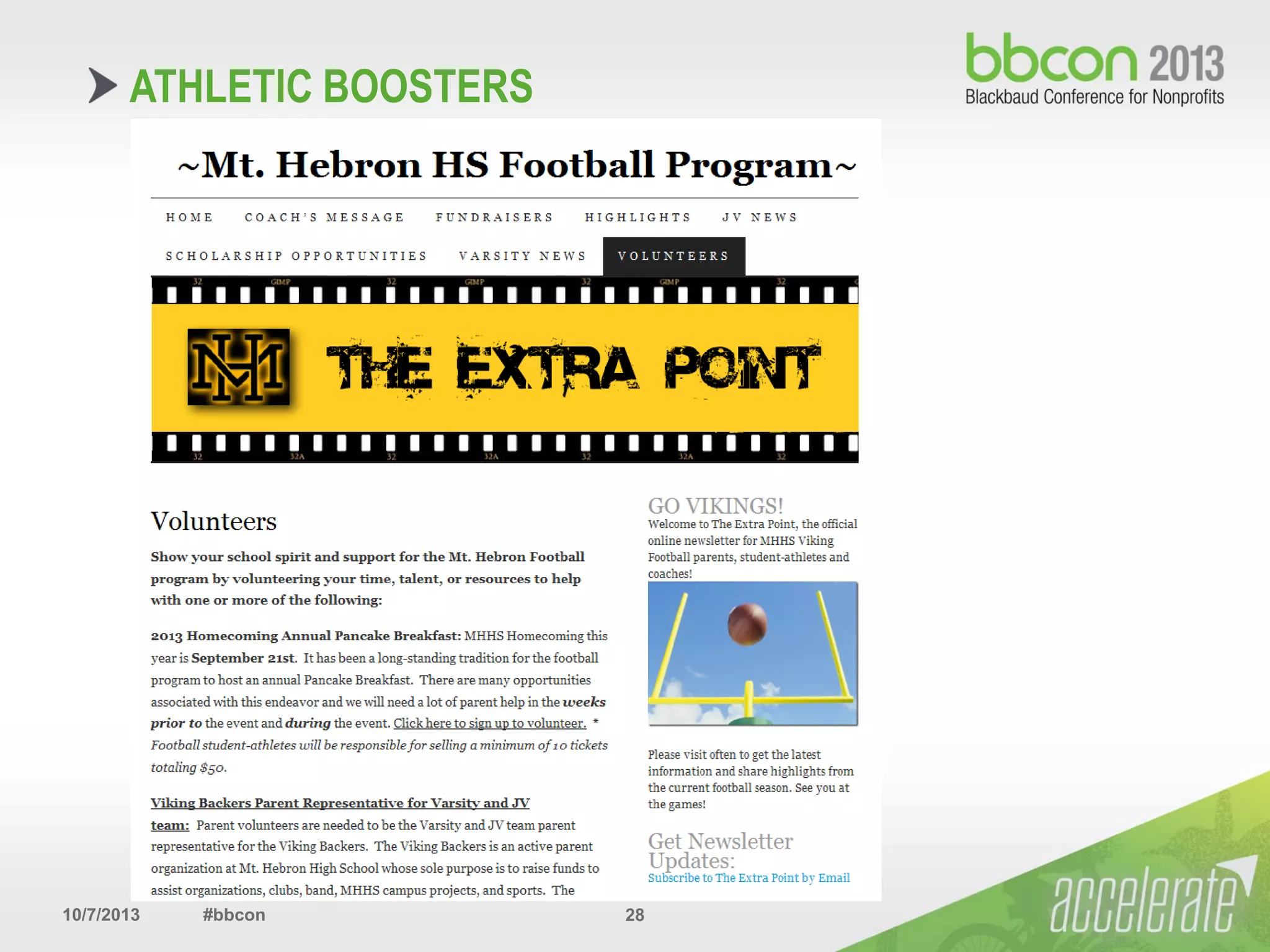10/7/2013 #bbcon 28
ATHLETIC BOOSTERS
 