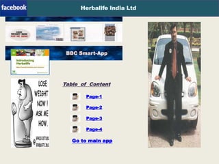 Herbalife India Ltd
Timeline-Content
Download-App
BBC Smart-App
Smart-App
Table of Content
Page-1
Page-2
Page-3
Page-4
Go to main app