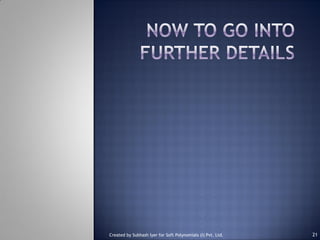 Created by Subhash Iyer for Soft Polynomials (I) Pvt. Ltd. 21
 