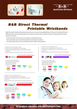 B&amp;B Direct thermal printable wristbands | PDF