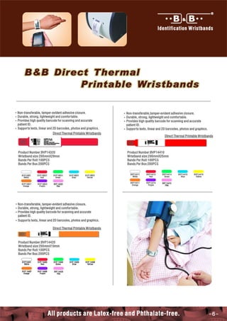 B&amp;B Direct thermal printable wristbands | PDF