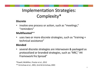 Implementation Strategies & Outcomes: Advancing the Science