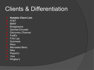 Creative development services for brands to use. 