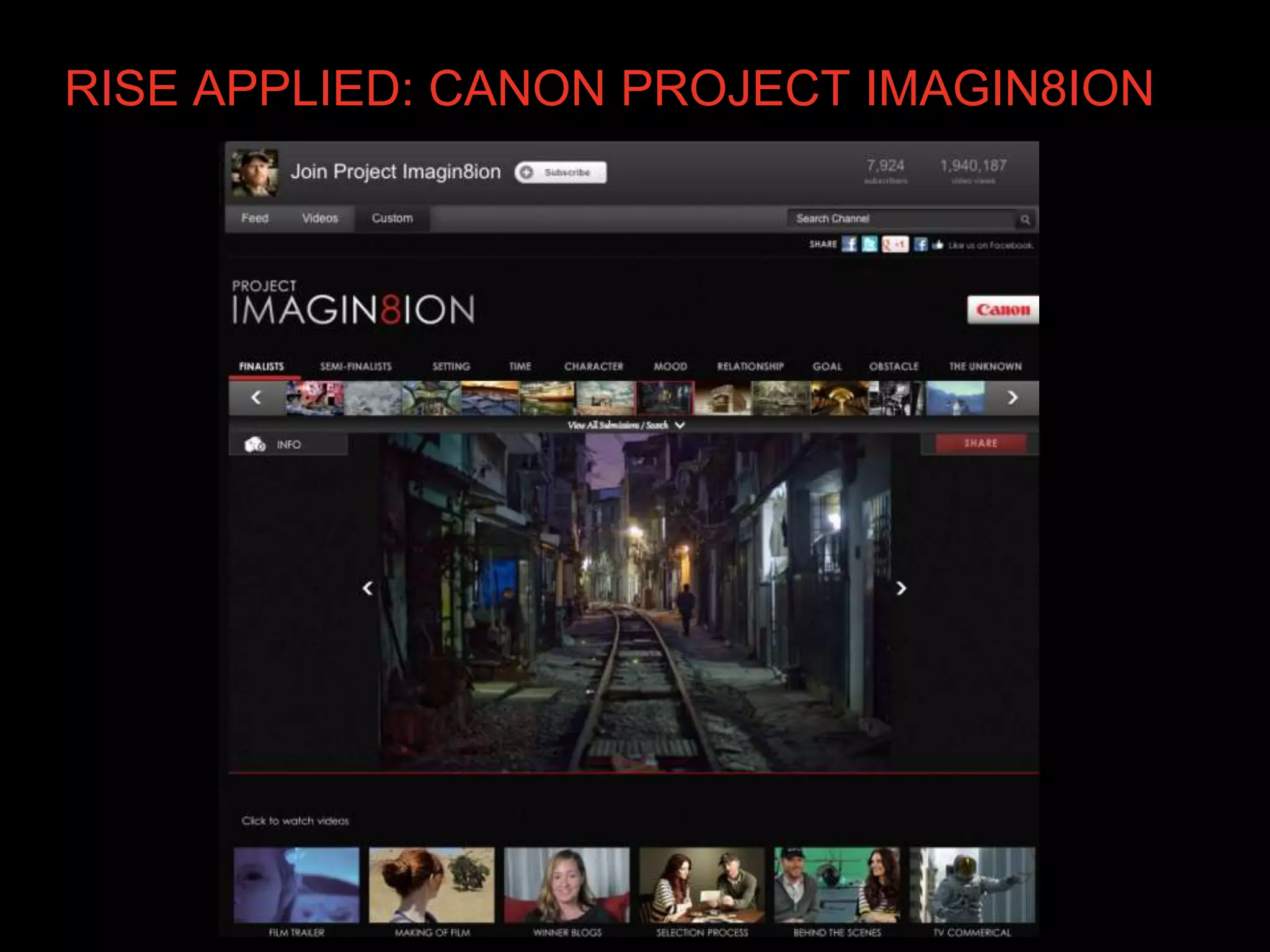 RISE APPLIED: CANON PROJECT IMAGIN8ION
 