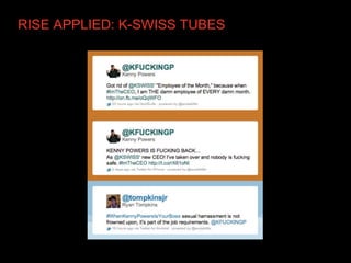 RISE APPLIED: K-SWISS TUBES
 