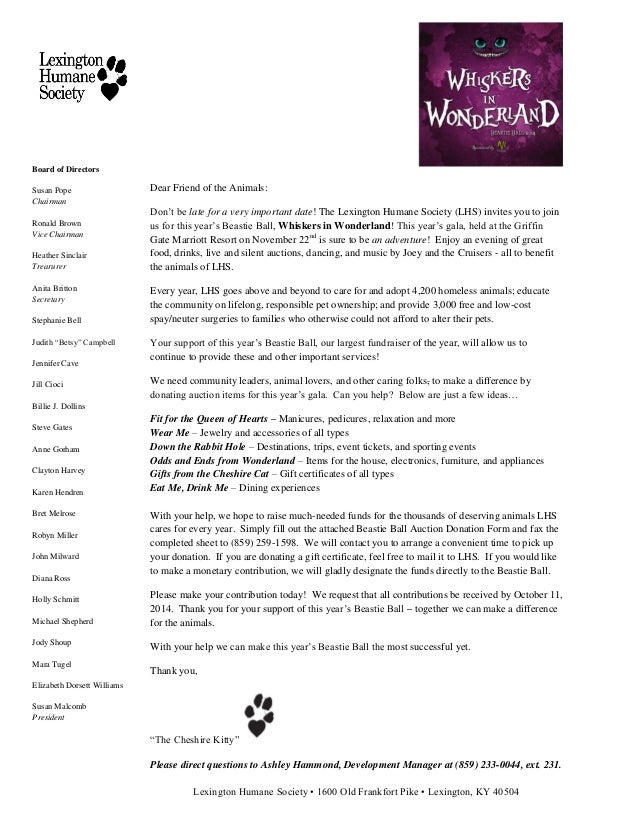 beastie ball donation request letter donation request letter for food