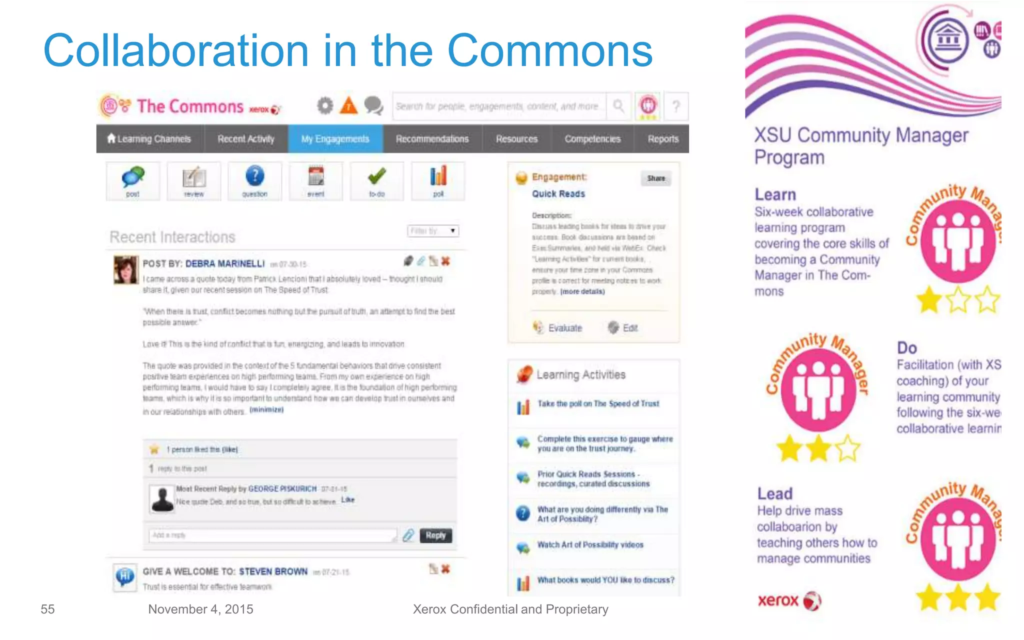 November 4, 201555
Collaboration in the Commons
Xerox Confidential and Proprietary
 